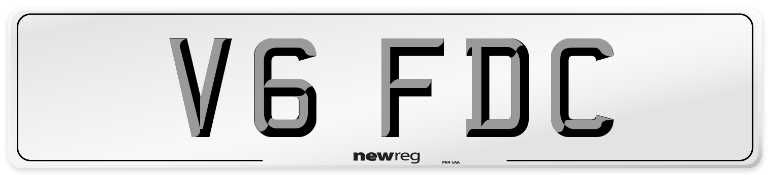 V6 FDC Number Plate from New Reg